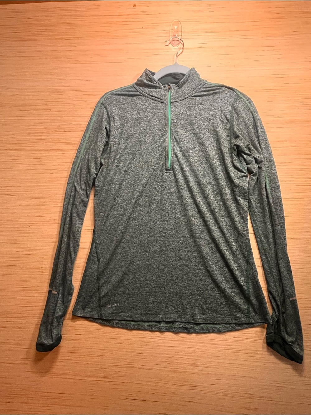 Nike Dri-FIT Quarter Zip Running Pullover Gray Green Women’s M